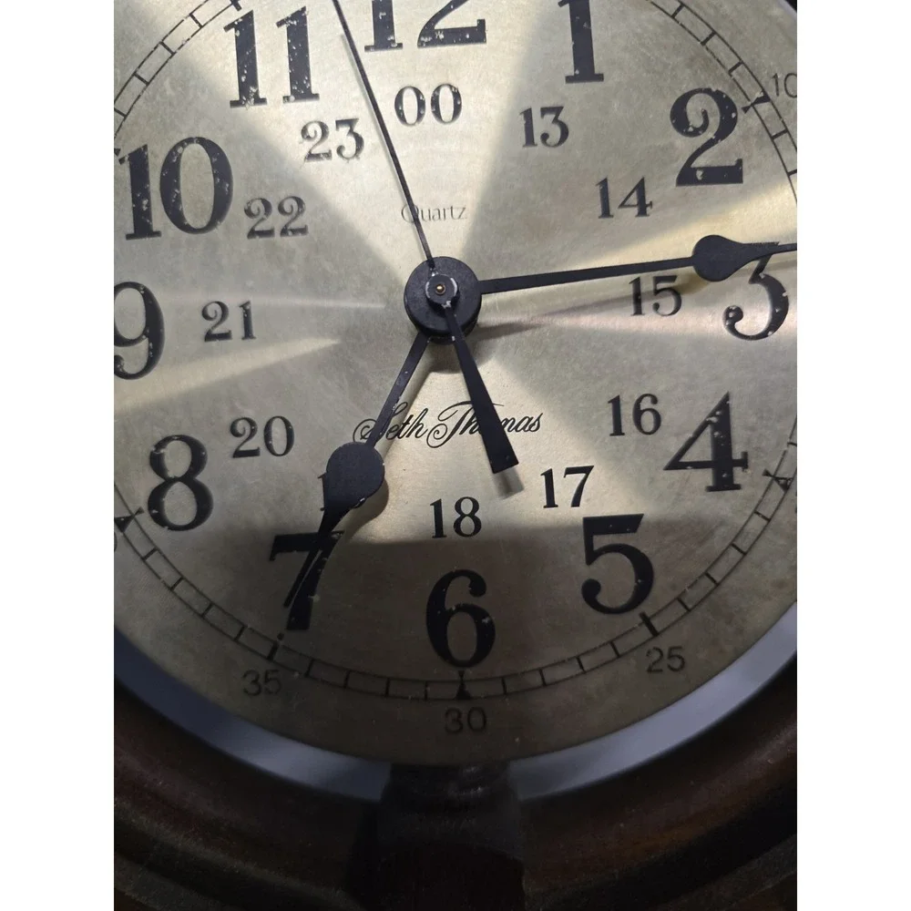 Vintage Seth Thomas Capstan 2326 Nautical Ship Captain's Wheel Wall Clock
